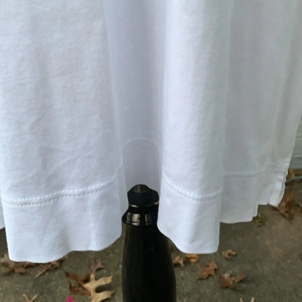 J. Jill Perfect Pima White 3/4 sleeve wrap v-neck Tunic Top Large - Picture 3 of 7